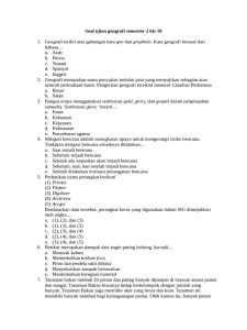 Soal Ujian Geografi Kelas 10 Semester 2 PDF