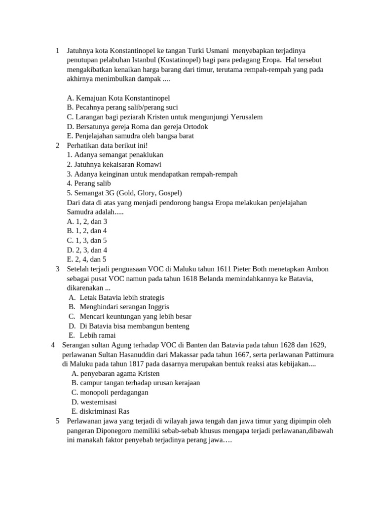 Soal Sejarah Kelas XI Indah PDF