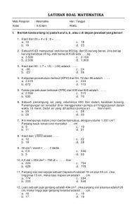 Soal USBN Matematika SD Kelas 6 dan Kunci Jawaban - Cara Pintar Bahas