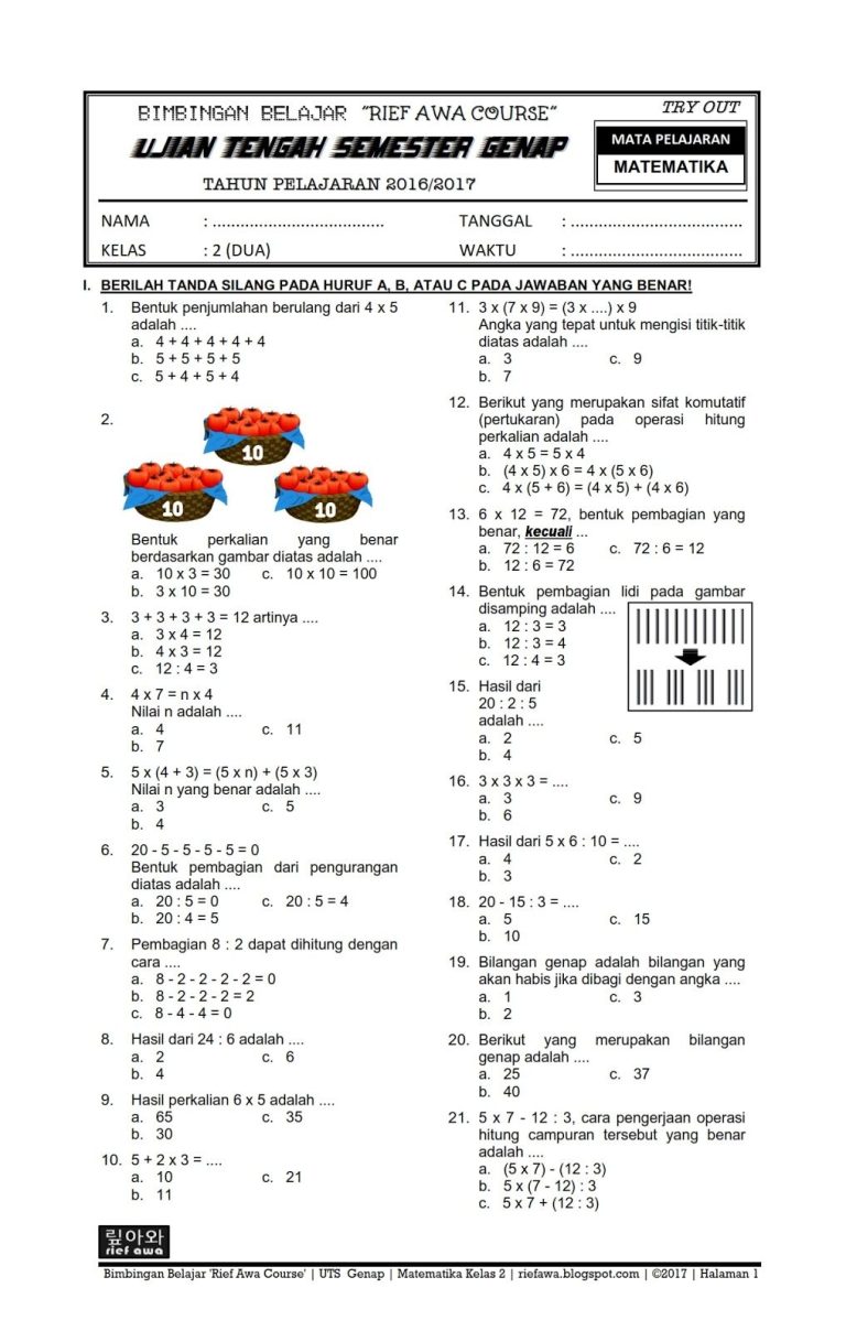 7 Variasi Soal UAS Matematika Kelas 3 SD Semester 2 Kurikulum 2013 yang Wajib Dicoba Sebelum Ujian 2026 7 Variasi Soal UAS Matematika Kelas 3 SD Semester 2 Kurikulum 2013 yang Wajib Dicoba Sebelum Ujian 2026