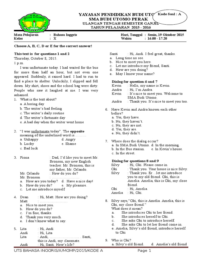 50 soal bahasa inggris kelas xi semester 2 STAKARFAK ac id