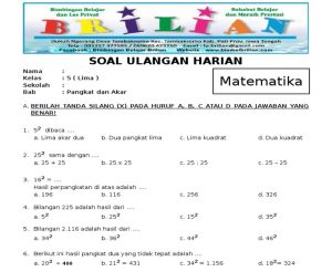 soal akar pangkat 2 kelas 4 sd