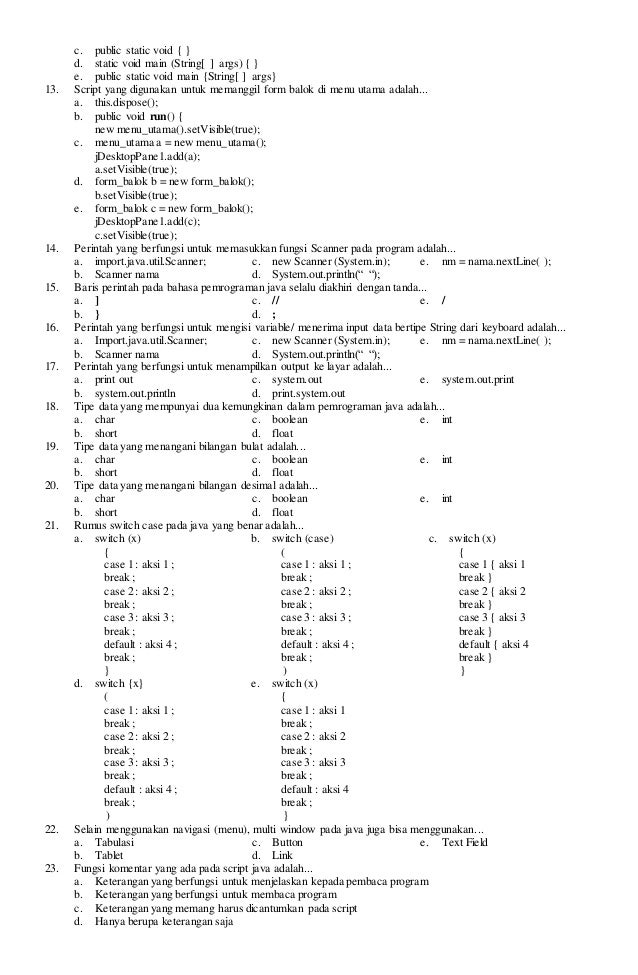Soal Pemrograman Dasar Kelas Xi Semester 2 tips soal matriks