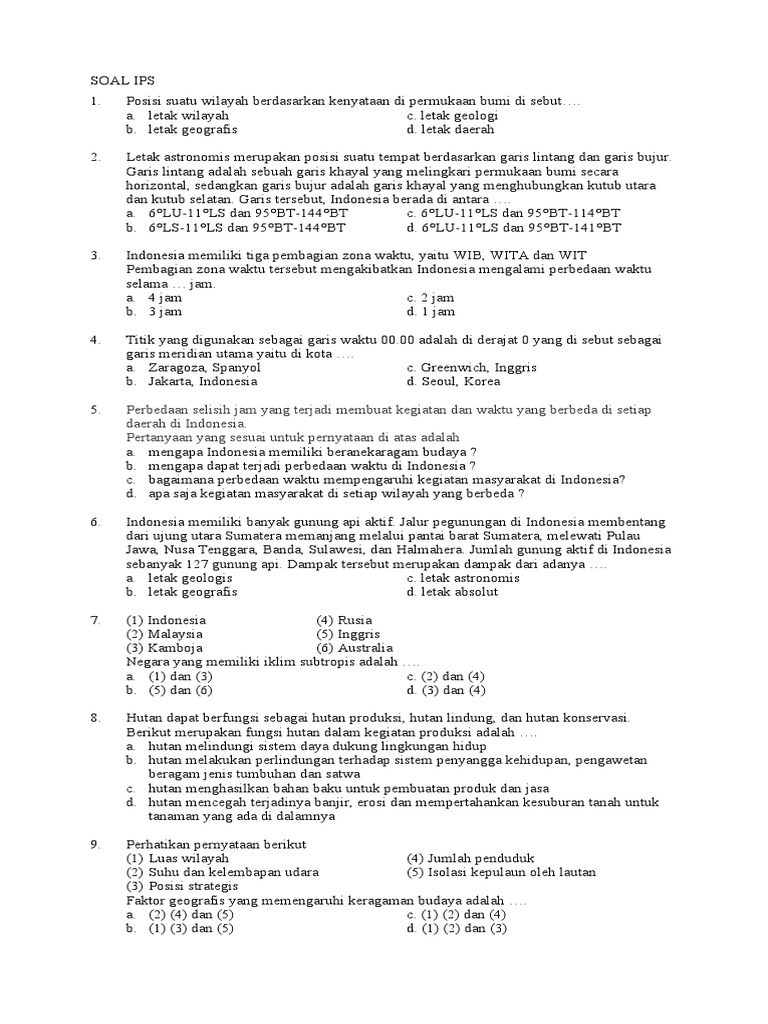 Soal Ips Kelas 8 Pas Ganjil PDF Soal Ips Kelas 8 Pas Ganjil PDF