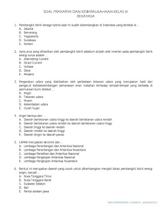 Latihan Soal Kewirausahaan Dan Kunci Jawabannya Kls Xii Soal