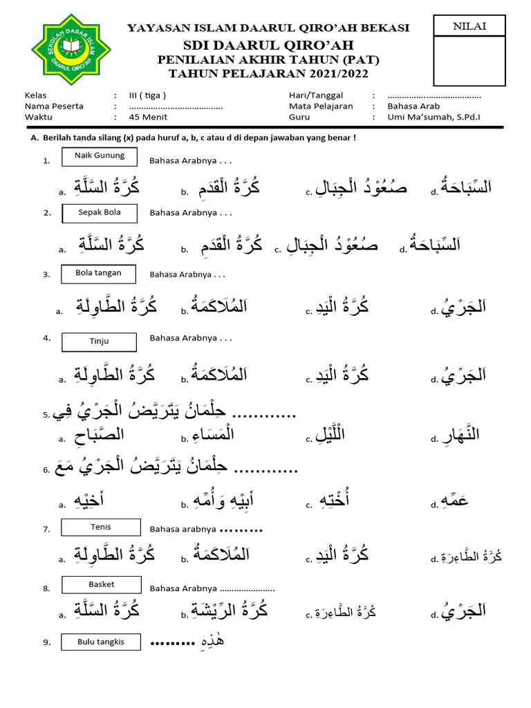 Menyongsong Kesuksesan Akademik Panduan Lengkap Soal Arab Melayu Kelas