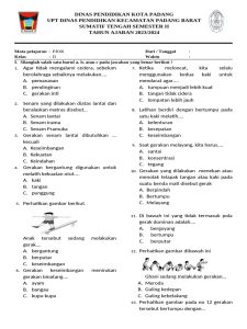 Soal PJOK Kelas II Semester II 2023 PDF