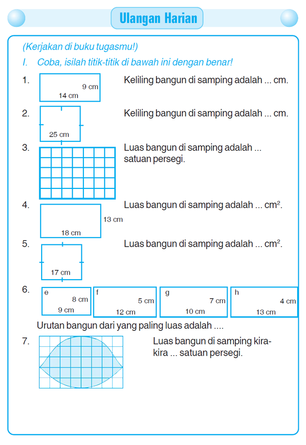 Kumpulan Soal Matematika Soal Ulangan Harian Matematika Kelas 3 SD