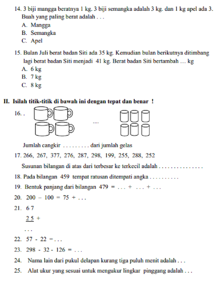 Kumpulan Soal UAS Semester 1 Tema 3 Kelas 3 SD Terupdate yang Wajib Kamu Pelajari Kumpulan Soal UAS Semester 1 Tema 3 Kelas 3 SD Terupdate yang Wajib Kamu Pelajari
