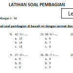 Soal Pembagian Kelas 2 SD Level 2 Bilangan 1 sampai 50 - Bimbel Brilian