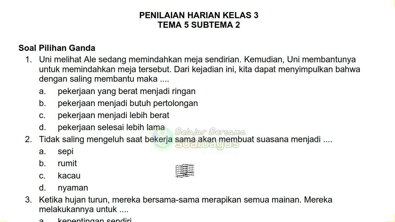 Rahasia Nilai Sempurna Soal Tema 5 Kelas 3 Subtema 2 dan Kunci Jawaban Terbaru 2026 Rahasia Nilai Sempurna Soal Tema 5 Kelas 3 Subtema 2 dan Kunci Jawaban Terbaru 2026