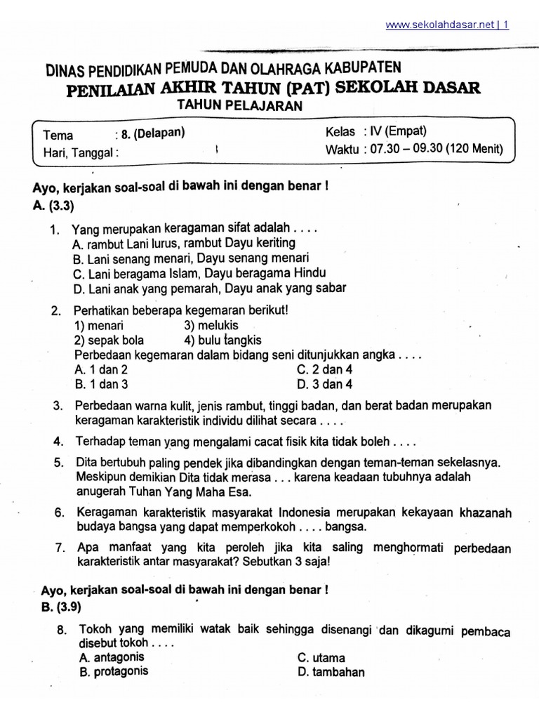 Rahasia Skor Sempurna Kerjakan Soal Tematik Kelas 4 Tema 8 Sub 2 Terbaru 2026