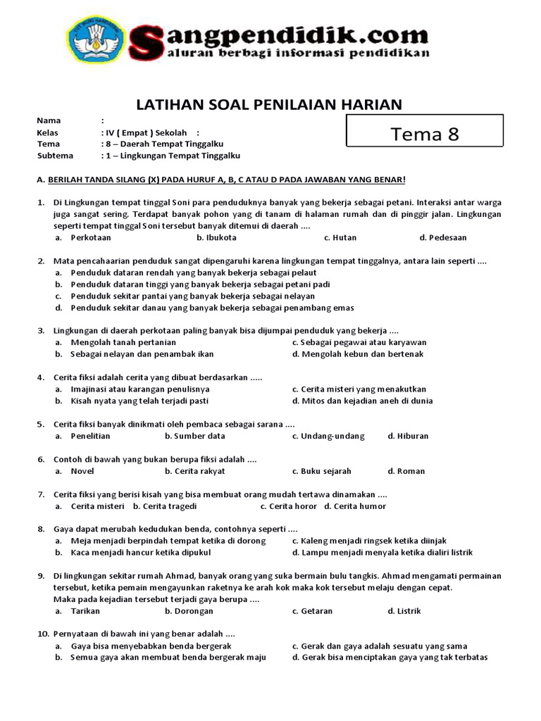 Rahasia Skor Sempurna Kerjakan Soal Tematik Kelas 4 Tema 8 Subtema 1 2 3 Terbaru 2026 Rahasia Skor Sempurna Kerjakan Soal Tematik Kelas 4 Tema 8 Subtema 1 2 3 Terbaru 2026
