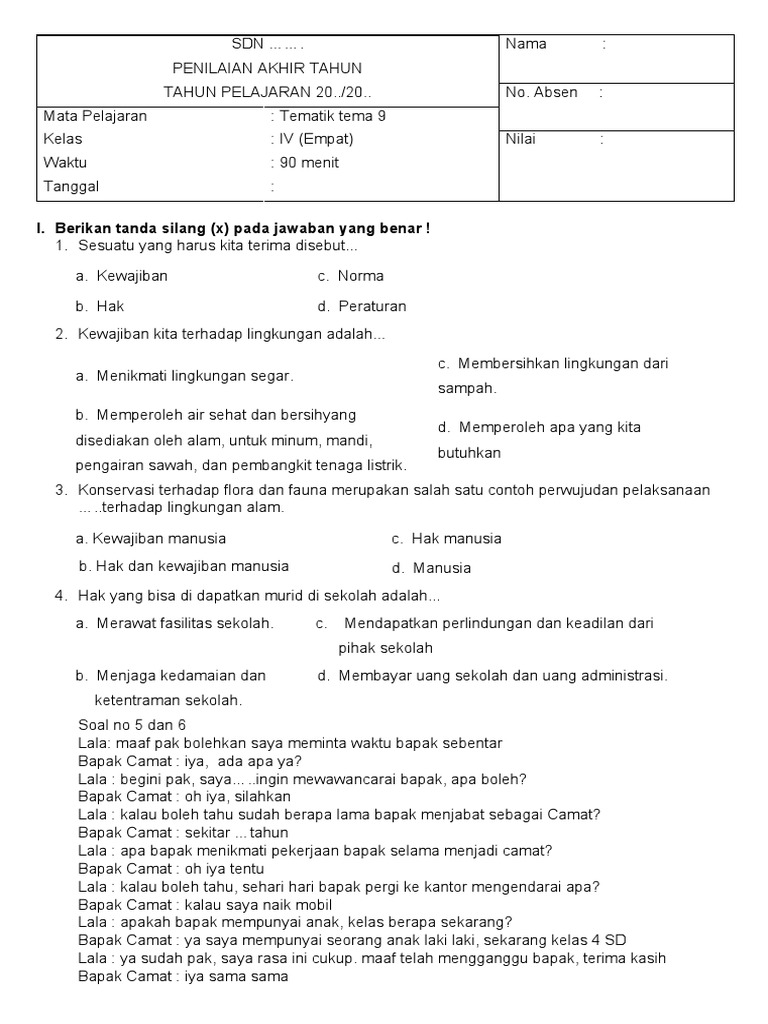 Rahasia Skor Sempurna Latihan Soal Tematik Kelas 4 Tema 9 Subtema 2 K13 Terbaru Rahasia Skor Sempurna Latihan Soal Tematik Kelas 4 Tema 9 Subtema 2 K13 Terbaru
